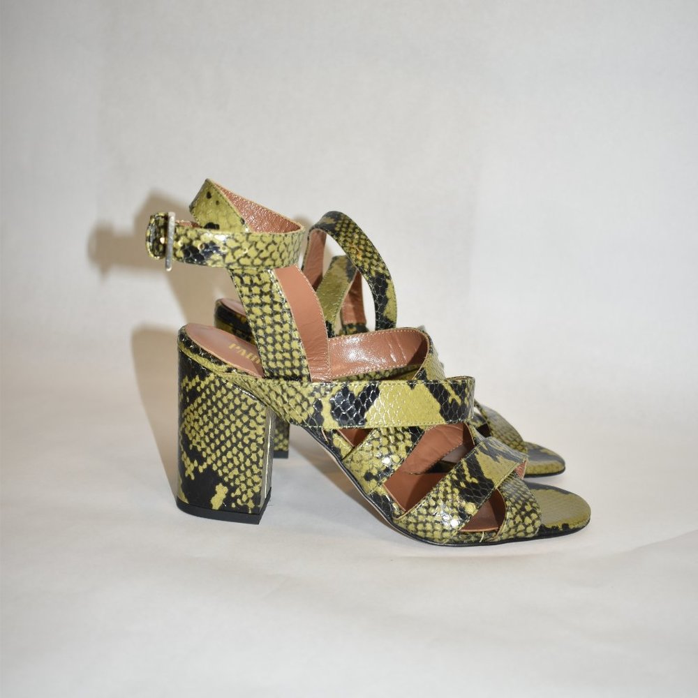 Paris Texas Python Embossed Ankle Strap Sandal Bl… - image 4